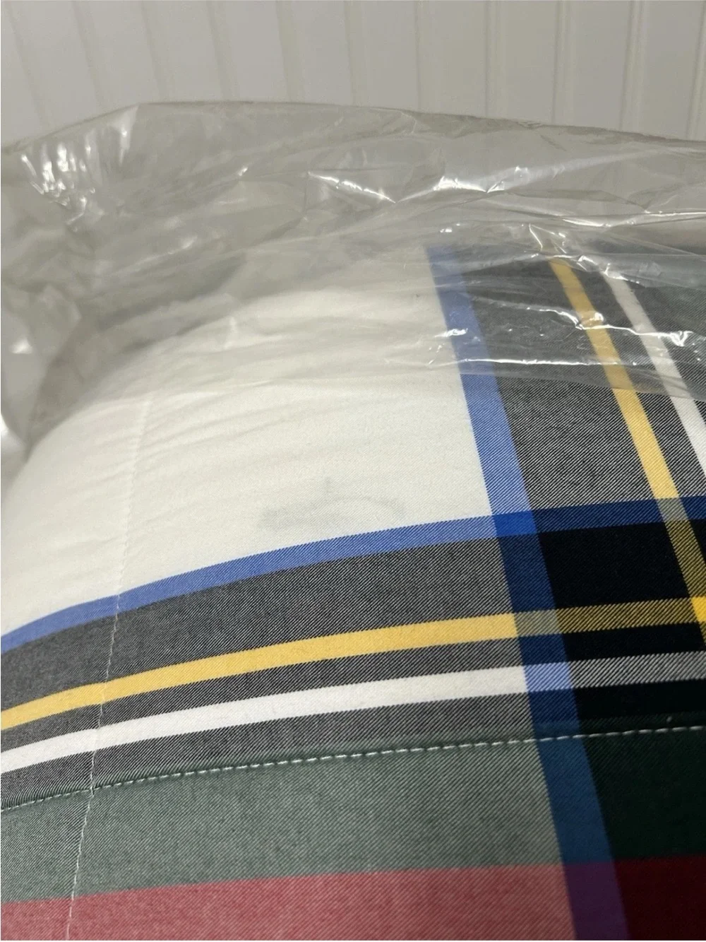 Pottery Barn Stewart Plaid King Comforter Sherpa Christmas Red Green